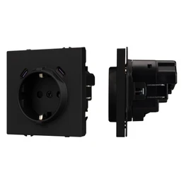Фото #1 товара Механизм розетки с USB зарядкой SCT-NOBE-MUCC-SFPL-BK (230V, 16A) (Arlight, -)