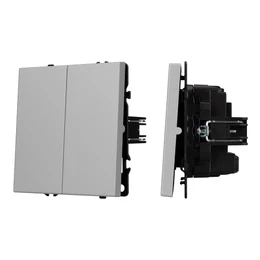 Фото #1 товара Механизм выключателя двухклавишный перекрёстный SWT-NOBE-MKX2-SFPL-IS (230V, 10A) (Arlight, Никель)