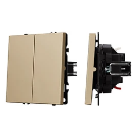 Фото #1 товара Механизм звонкового выключателя двухклавишный SWT-NOBE-MKR2-SFPL-GD (230V, 10A) (Arlight, Золотой песок)