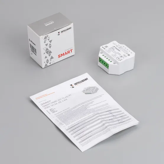 Фото #3 товара INTELLIGENT ARLIGHT Диммер SMART-TRIAC-601-72-PD-IN (230V, 1x1.5A, ZB, 2.4G) (IARL, IP20 Пластик, 5 лет)