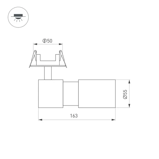 Фото #7 товара Светильник LGD-ARTEMIS-BUILT-FLAP-R55-12W Warm3000 (BK, 8-80 deg, 230V) (Arlight, IP20 Металл, 5 лет)