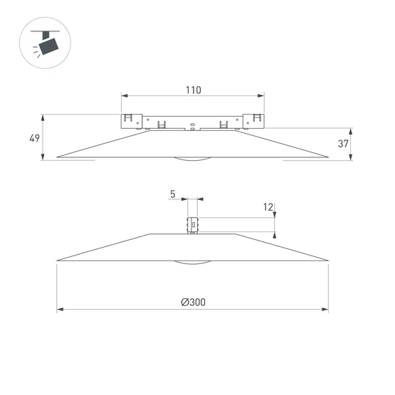 Фото #5 товара Светильник MAG-MICROCOSM-DISCO-R300-7W Day4000 (BK, 36 deg, 24V) (Arlight, IP20 Металл, 5 лет)