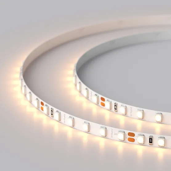 Фото #4 товара Светодиодная лента RT 2-5000 24V Warm2400 5mm 2x (3528, 600 LED, LUX) (Arlight, 9.6 Вт/м, IP20)