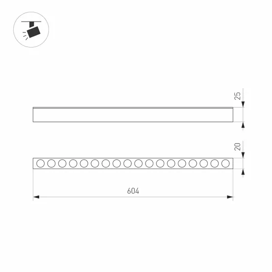 Фото #2 товара Светильник MAG-DOTS-25-L600-18W Warm3000 (WH, 30 deg, 24V) (Arlight, IP20 Металл, 3 года)