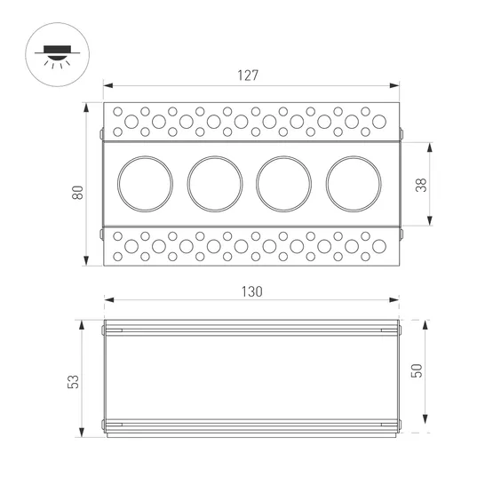 Фото #6 товара Светильник MS-ORIENT-BUILT-TRIMLESS-TC-S38x127-10W Day4000 (WH-BK, 30 deg, 230V) (Arlight, IP20 Металл, 5 лет)