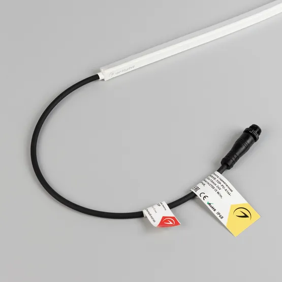 Фото #2 товара Светодиодная лента герметичная WAVE-TOP-PU-A144-10x10mm 24V Warm2700 (5 W/m, IP68, 3m, wire x1) (Arlight, Вывод боковой, 3 года)