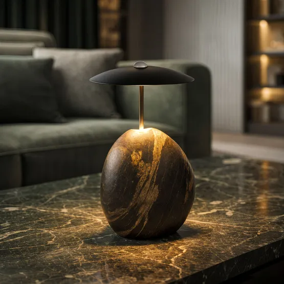 Фото #4 товара Светильник SP-UMANI-TAB-S25x34-6W Warm2700 (BK, 90 deg, 230V) (Arlight, IP20, Натуральный камень, 5 лет)