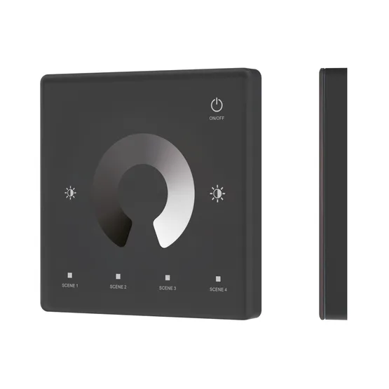 Фото товара INTELLIGENT ARLIGHT Сенсорная панель SMART-RF-801-11-1G-4SC-DIM черный (3V, 2.4G) накладная (IARL, IP20 Пластик, 5 лет)