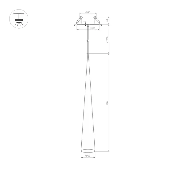 Фото #4 товара Светильник SP-STIRIA-L400-R57-5W Warm2700 (BK, 36 deg, 230V) (Arlight, IP20 Металл, 3 года)