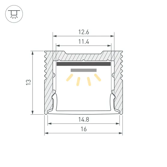 Фото #3 товара Профиль SL-SLIM-H13M-2000 BLACK (BY) (Arlight, Алюминий)
