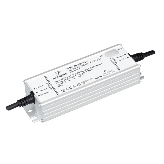 Фото товара Блок питания ARPV-LG-24100-PFC-VCA (22-26V, 4.17A, 100W) (Arlight, IP65 Металл, 5 лет)