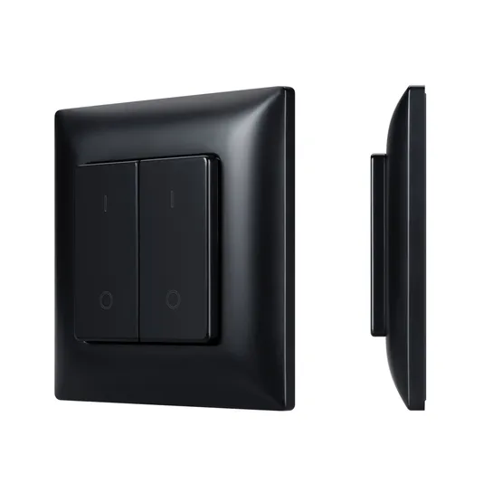 Фото #1 товара INTELLIGENT ARLIGHT Кнопочная панель SMART-RF-801-22-2G-DIM-SUF Black (3V, 2.4G) (IARL, IP20 Пластик, 5 лет)