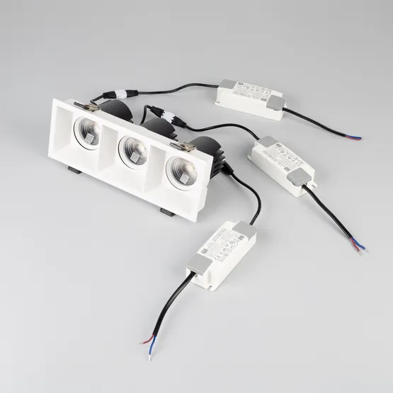 Фото #6 товара Светильник MS-FLOW-BUILT-S230x85-3x12W Warm3000 (WH, 15 deg, 230V) (Arlight, IP20 Металл, 5 лет)