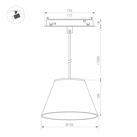 Фото #3 товара Светильник MAG-ORIENT-OLLAS-HANG-5W Warm3000 (BK-GR, 80 deg, 48V) (Arlight, IP20 Металл, 3 года)