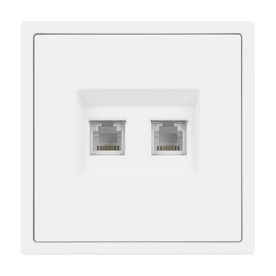 Фото #3 товара Механизм сдвоенной телефонной розетки SCT-NOBE-MTL2-SFPL-WH (RJ-11, 4C) (Arlight, Белый кварц)